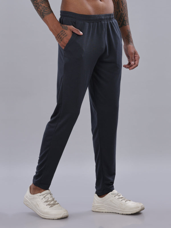 Dark Grey Solid Regular Fit Trackpant