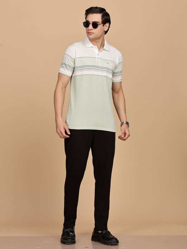 Green Color Regular Fit Polo Tees