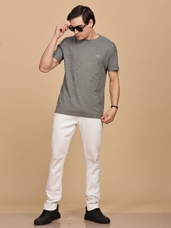 Grey Half sleeve Round Neck T-Shirt
